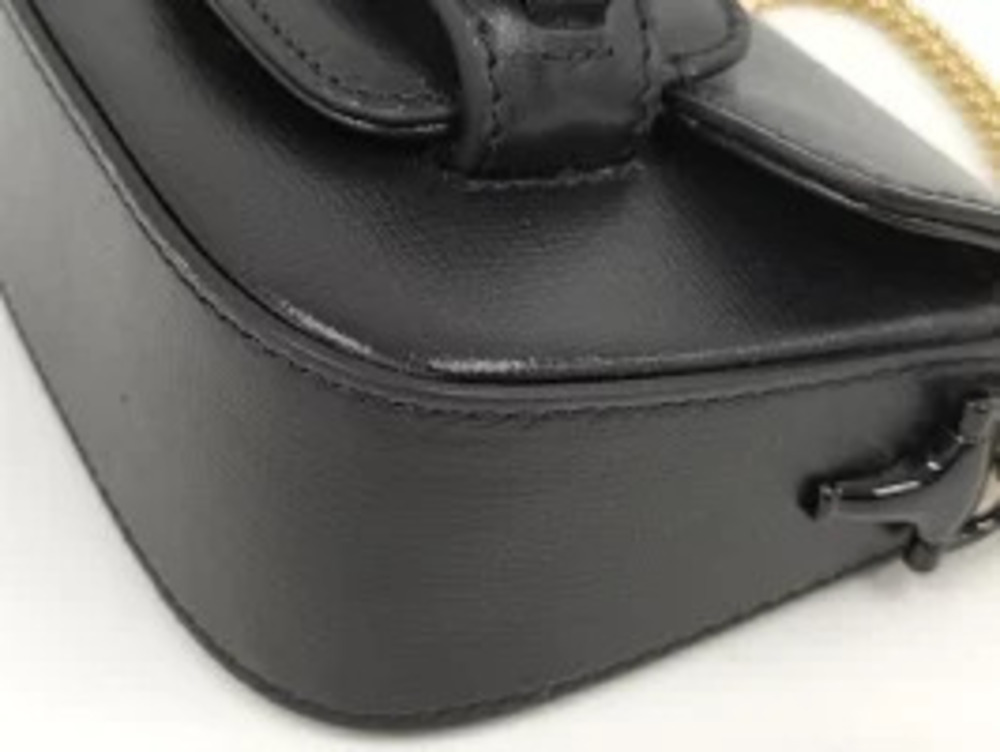 Gucci Bag Shoulder Horsebit Black Leather Sherry - Picture 3 of 9